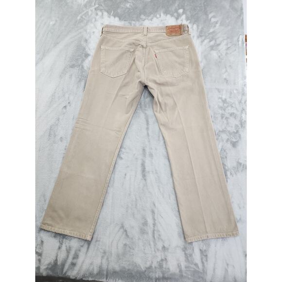Vintage Levi's 501 XX Button Fly Denim Jeans Size W36 L30 Tan Straight Cotton - Picture 5 of 15